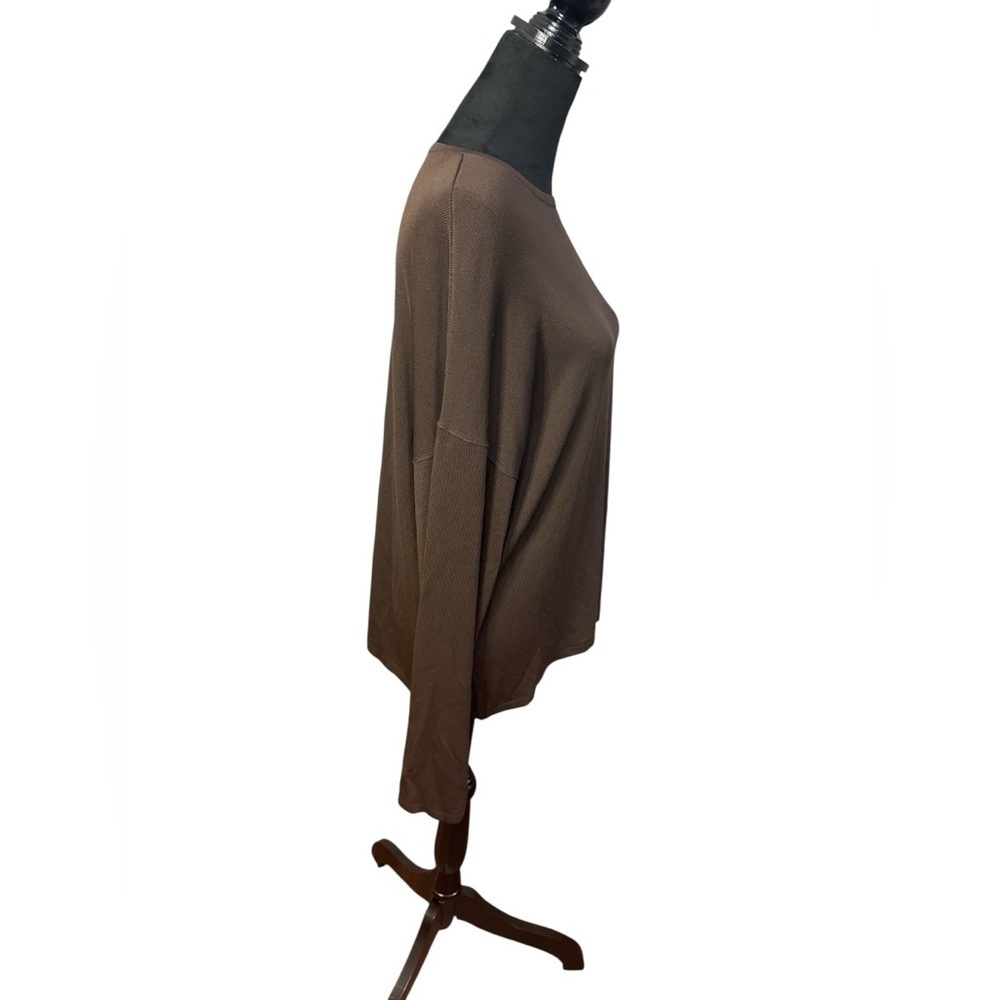 Shamask Brown Oversized Top Size Small Rayon Minimalist Quiet Luxury USA Made - Picture 5 of 9